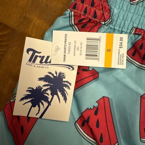 NWT runks Surf & Swim Co. Watermelon Sano Printed Swim Trunks size small - Picture 8 of 11
